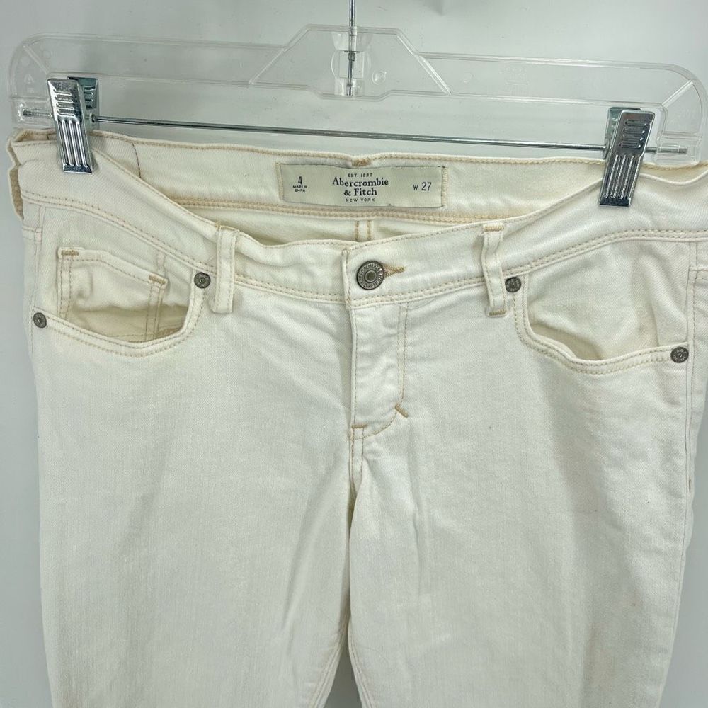 Abercrombie & Fitch Womens Skinny Jeans Cotton Stretch Cream Size 4 / 27 - Picture 7 of 9